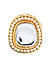 White Beads Kundan Gold Plated Ring