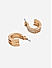 ToniQ Trendy Gold Tri CZ Diamond Hoop Huggies Earrings For Women 