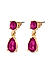 ToniQ Stylish Pink Gem Stone Teardrop Earrings For Women