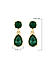 ToniQ Stylish Green Gem Stone Teardrop Earrings For Women
