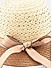 White Brown Dual Toned Bow Straw Kids Summer Hat