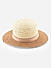 White Brown Dual Toned Bow Straw Kids Summer Hat
