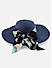Navy Blue Multicolor Printed Scarf Summer Hat