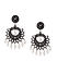 Pearl Silver Plated Oxidised Drop Earring 