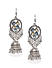 Silver and Oval Dome Jhumki Earring