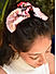 Pink Floral Printed Hair Surunchie For Women