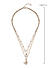 ToniQ Stylish Gold Plated Butterfly & Pearl Detail 3 Layered Necklace for Women