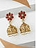 Ruby Gold Plated Floral Jhumka Earring
