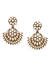 White Pearls Gold Plated Floral Chandbali Earring