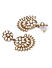 White Pearls Gold Plated Floral Chandbali Earring