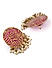 White Beads Pink Enamelled Gold Plated Textured Spherical Stud Earring