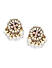 Beads Kundan Pearl Gold Plated Floral Stud Earring