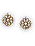 White Beads Kundan Gold Plated Floral Stud Earring