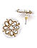 White Beads Kundan Gold Plated Floral Stud Earring