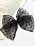 Toniq Audrey Black Trendy Organza Dotted Party Bow Hair Clip For Women