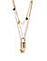 Layered Gold Plated Buttefly Padlock Charm Necklace