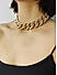 Toniq Khloe Diamond and Gold Chic Linked Choker Necklace For Women