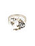 Set Of 5 Stones Silver Plated Floral Contemporary Ring