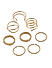 Set Of 8 Contemporary Gold Plated Rings 