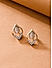 Toniq Stylish Gold Plated Beige Stone Stuuded Stud Earrings For Women