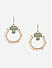 Toniq Green Gold Plated Pearl Chandbali Shape Hook Drop & Dangler Earrings For Women