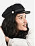 Toniq Pretty Black  Special Winter  Seasonal Wear Pu Hat For Women 