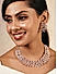 Fida Cute Rose Gold Plated Leafy Shape American Diamond Party Wear Alloy Jewellery Set For Women
