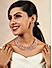Fida Cute Rose Gold Plated Leafy Shape American Diamond Party Wear Alloy Jewellery Set For Women