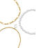 Toniq Gold Plated Set Of 3 Pearl Adjustable Bracelets For Women