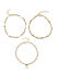 Toniq Gold Plated Set Of 3 Butterfly Adjustable Bracelets For Women