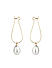 Toniq Gold Plated Classic White Pearl Drop Earrings For Women