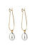 Toniq Gold Plated Classic White Pearl Drop Earrings For Women