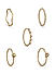 Toniq Gold plated Set Of 6 CZ stone studded Finger Rings For Women