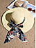 Stylish Black Printed Scarf Summer Beach Hats For Women