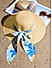 Stylish Blue Printed Scarf Summer Beach Hats For Women