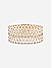 Fida Classy Gold Plated Floral Cz Stone Studded Ethnic Wear Alloy Bangle Set For Women Set Of 2-2.8