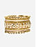 ToniQ Ethnic Traditional Gold Set Of 11 Stone Embellished Bangles Set For Women(2.12)