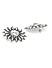 Silver-Toned Oxidised Floral Studs For Women
