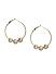 Gold-Toned Circular Gold Bead Hoop Earrings For Women
