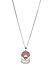 Silver-Toned and Pink Enamelled Lotus Pendant with Chain For Women