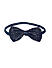 White and Navy Bow Clip Set