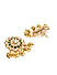 Gold-Toned and Green Contemporary Studs