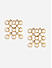 White Pearls Gold Plated Square Stud Earring