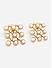 White Pearls Gold Plated Square Stud Earring