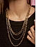Multilayered Gold Plated Linked Chain Necklace 