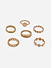 Set Of 6 Gold Plated Contemporary Rings