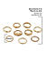 Set Of 9 Gold Plated Contemporary Rings