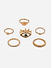 Set Of 6 Gold Plated Evil Eye Rings