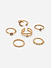 Set Of 6 Gold Plated Stone Studded Rings 