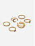 Set Of 6 Gold Plated Stone Studded Rings 